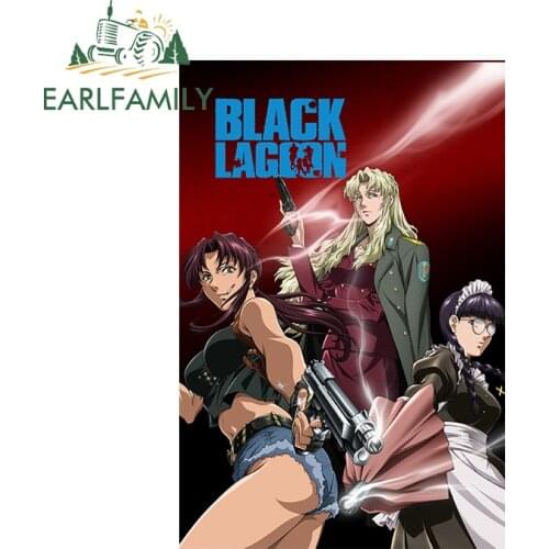 EARLFAMILY 13cm x 8.7cm for Black Lagoon Revy Car Sticker Graffiti Motorcycle Decal Personality Scratch-Proof Car Door Protector
