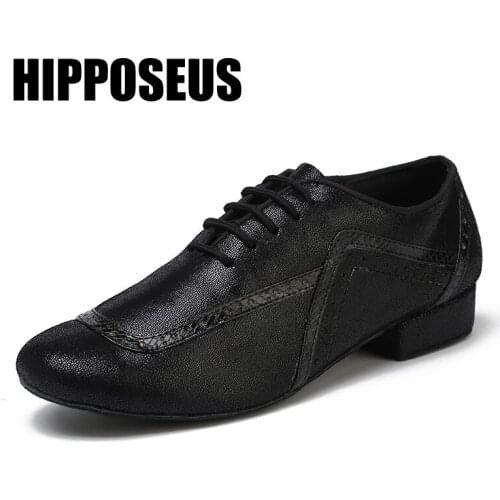 Hipposeus Latin Dance Shoes Men Women Salsa Tango Modern Ballroom Dance Shoes Boys Soft Sole Low Heel Dancing Shoes Professional