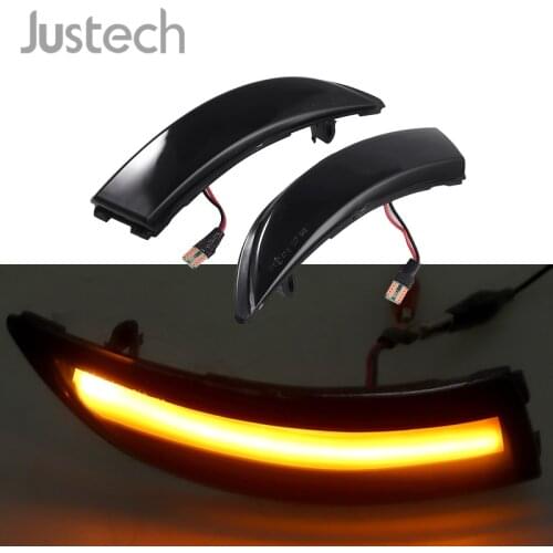 Justech 2Pcs 12V Dynamic LED Side Door Wing Mirror Indicators Light amber turn signal For FORD FIESTA MK7 B-MAX ZUK