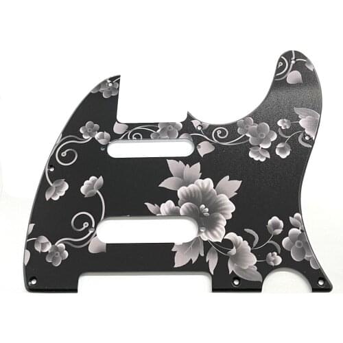 Kaish 8 Holes Flower Pattern Nashville TL Pickguard TL SS Pickguard Scratch Plate with Screws for Tele Style