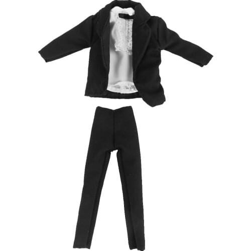 Set 3 pcs Fashion Shirt Pants Clothes Suits Black White for Doll Prince Boys Gift