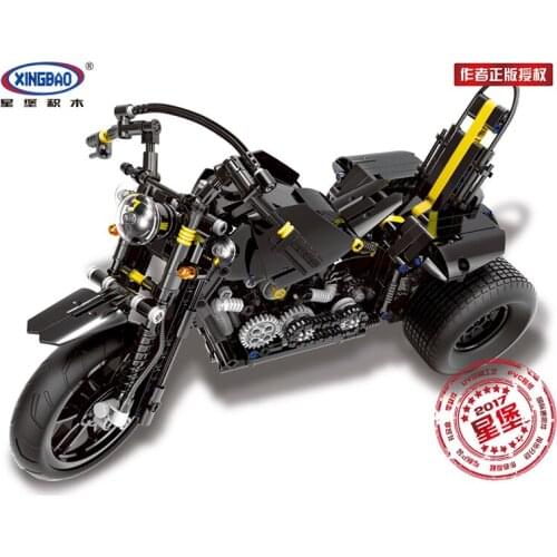 853pcs Plastic Building Blocks Technic Series Heavy Motorcycle Bricks Educational Toys Kids for Children Gifts 03020 in Stock