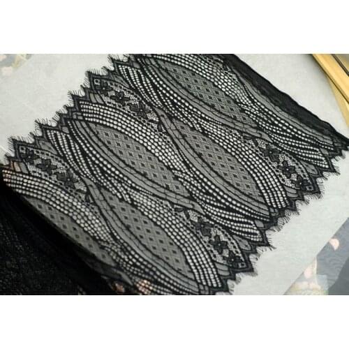 3 Meter 33cm Wide White Eyelash Lace Trim Fabric Flower DIY Crafts Wedding Dress Clothing Lngeire lace material Handmade