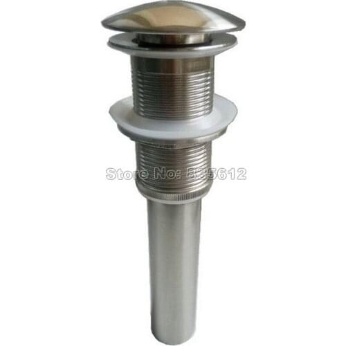 Brushed Nickel Large Round Cap Pop UP Sink Basin Waste / Drain Without Overflow Wsd015
