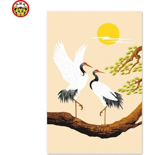 Painting by numbers art paint by number Digital painting Chinese wind sunrise Shuanghe Li wood All living beings, a loving coupl