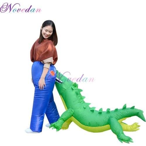 Inflatable Green Crocodile Costume Festival Party Funny Anime Fancy Dress Halloween Perform Inflatable Costume for Adult Kid