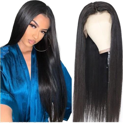13x4 Lace Front Human Hair Wigs PrePlucked 4x4 Closure Wig 8-30 Inch Brazilian Straight Lace Frontal Wig 180 Density Remy