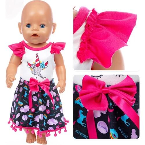 Meired Dress Fit 17 inch 43cm Doll Clothes Born Baby Doll Accessories Suit For Baby Birthday Festival Gift
