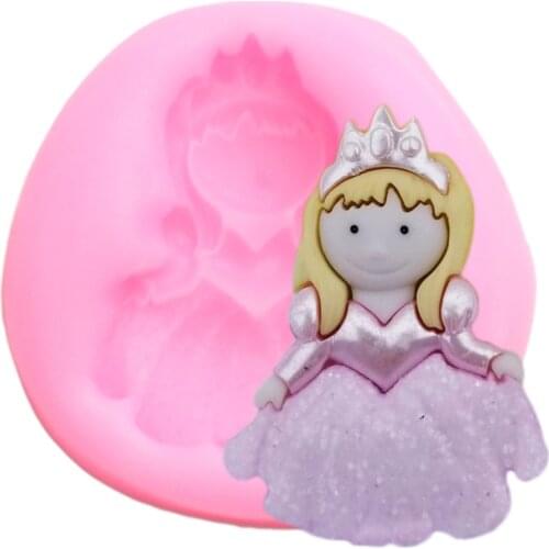 Princess Girl Cake Border Silicone Mold Party DIY Cupcake Topper Fondant Cake Decorating Tools Candy Resin Clay Chocolat Moulds