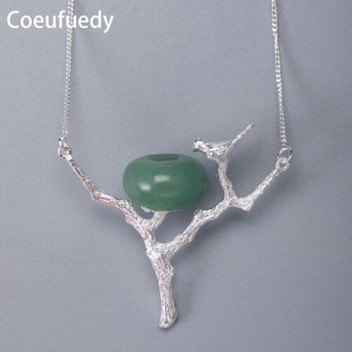 Natural Jade Charms Silver 925 Pendant Necklace for Women Wedding Cute Bird Pendant Fine Jewelry 2020