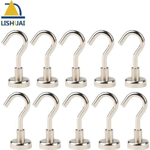 10pcs/Lot D16 Strong Magnetic Hook for Hanging and Salvaging