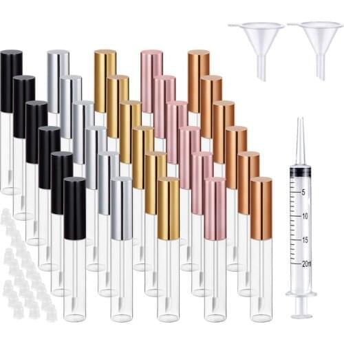20Pcs 10 ml Empty Lip Gloss Tube Refillable Lip Gloss Bottle Clear Lip Balm Container Women Girls DIY Cosmetic Sample Bottle