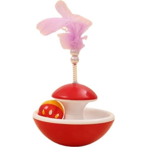Cat Entertainment Toys Interactive Feather Ball Toy Cat Toys Tumbler Rolling Scratching Ball Pet Cat Toys Pet Products