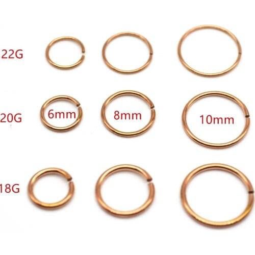 10Pair Rose Gold New Fake Nose ring Hoop Clip On Ear Earring Lip Stud Plain 316L Surgical Steel Earring Jewelry Non Septum
