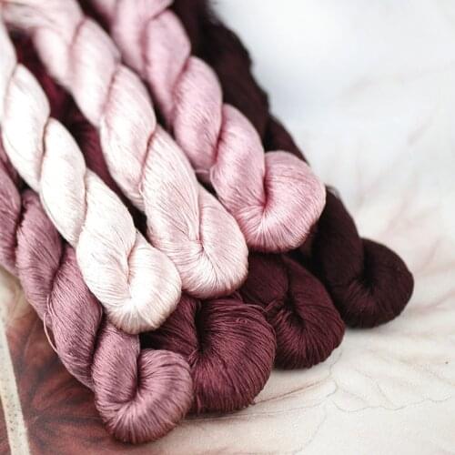 1pcs/400m silk embroidery thread / 100% silk thread /hand embroidery embroider cross stitch/Sauce red/7 pure colors