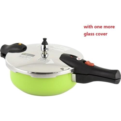 Pressure cooker 3 litre high quality cooking pot stew casserole kitchen utensil green out coating