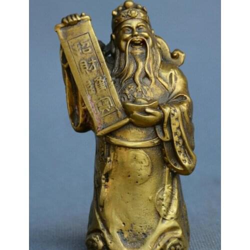 Collect Chinese fengshui old Bronze god of wealth god of fortune god Statue