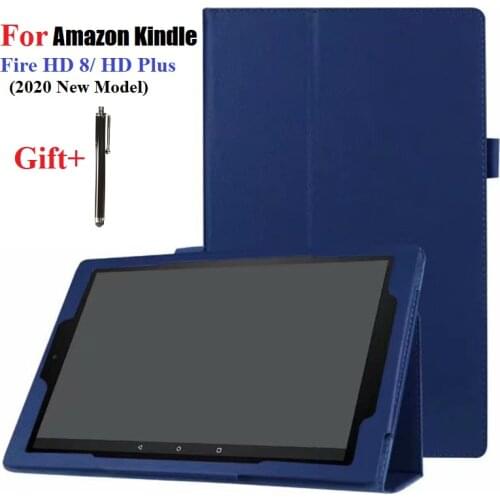 Ultra Slim Case for Fire HD8 HD 8 Plus 2020 8.0 Tablet Funda Capa Pu Leather for Kindle Fire HD8 HD 8 2017 2018 Case with Stylus
