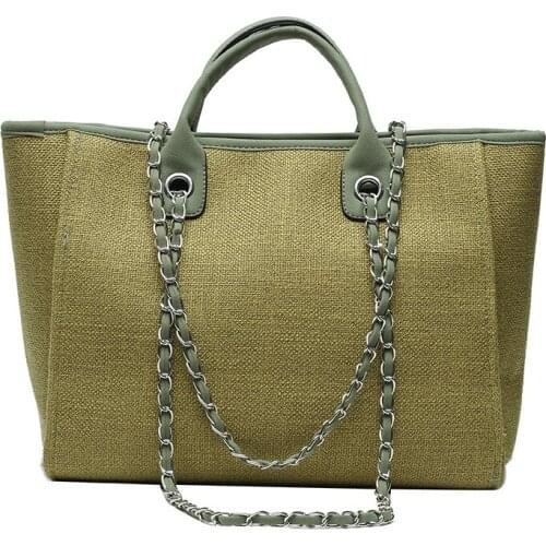 Vintage Women Handbags Bag Large Capacity Female Crossbody Bag Chain Canvas Shoulder Bag Ladies Messenger Bags