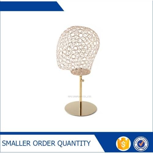 Free Shipping Metal Gold Hat Display Stand, Polished Gold Cap Display Racks