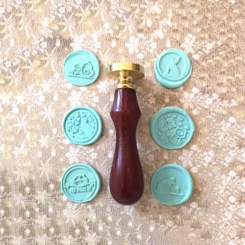 WYSE Wax Sellos Stamp Rabbit Wax Seal Stamp Animal Wax Stamps Wood Handle for DIY Wedding Invitation Envelope Sealling Wax Stamp