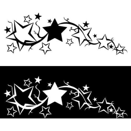 1 Pcs 22X7cm Bright Star Car Window Sticker Motorcycle Truck Body Decal Reflective Decoration