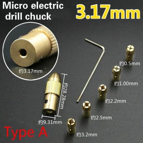 6Pcs/Set Electric Motor Shaft Mini Drill Chuck Fixture 0.5-3.2mm Small To Drill Bit Micro Chuck Fixing Device