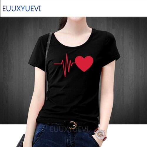 Women Gourd doll 2019 Cotton Love Print T Shirt For Womens Summer T-shirt Casual Multicolor Pattern Funny Ladies Top Tee Fashion