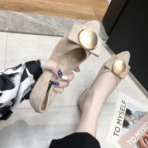 Spring Women Flats Sandals Slip-On Fashion Mules Sexy Pointed Toe Office Shoes Women Slide Buckle Outdoor Single Shoes U19-95