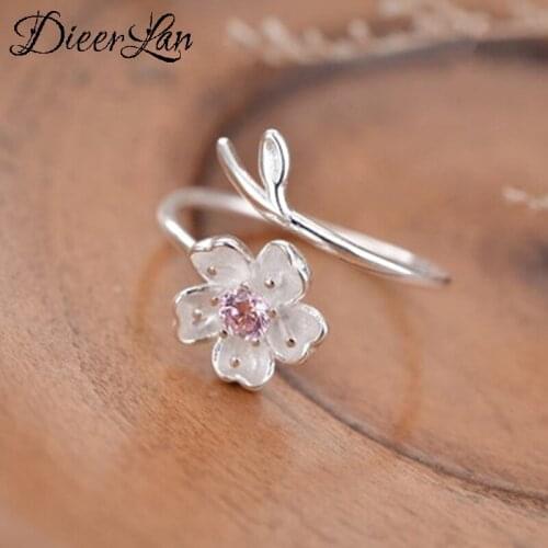 New Gothic Men Cheery Flower Rings For Women Jewelry Birthday Gift Romantic Wedding Engagement Drop Shipping 2021