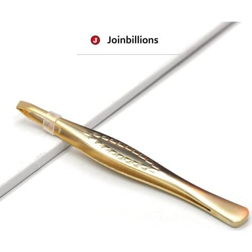 Golden Eyelash Tweezers Steel Beauty Eyebrow Removal Makeup Tools Hair Trimmer