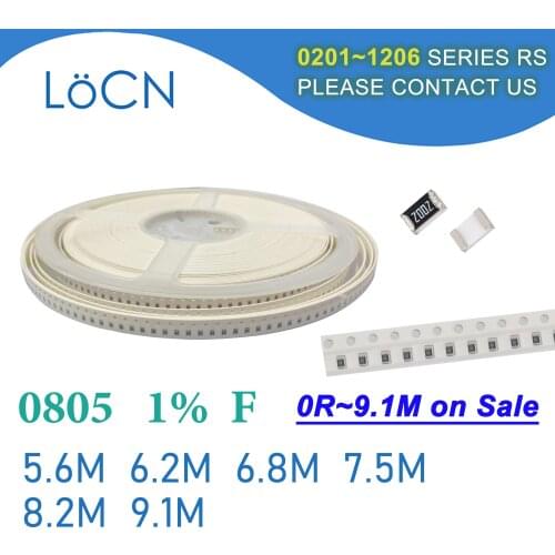 0805 1% 5000PCS SMD Resistor F 5.6M 6.2M 6.8M 7.5M 8.2M 9.1M 2012 OHM