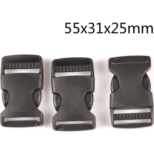 20pcs Piastic Side Release Buckle Curved Bracelet Dog Collar Backpack Strap Webbing 25mm