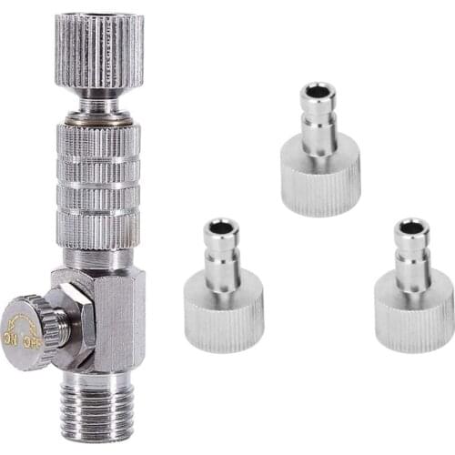 Airbrush Quick Release Air Flow Control Coupler with 1/8Inch Male Coupler Fitting Connections Adjustment Valve