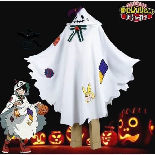 Anime Boku No My Hero Academia Midoriya Izuku Deku Cosplay Costumes Cute Cloak Cape for Halloween Christmas Wig