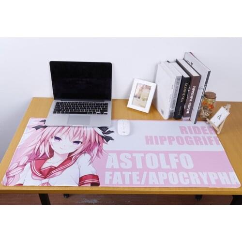 Anime JK Fate Apocrypha Astolfo Rider Cosplay Mouse Pad Mat Rubber 40*90cm Mousepad Large Size Gift Free Custom