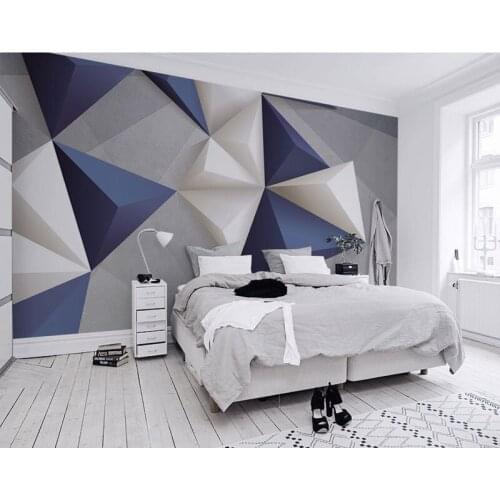 Bacaz Stereo 3D Geometry Wallpaper Mural 3d Wall Photo Mural for Background 3d Abstract Wall paper 3d Wall Mural Stickers Decor