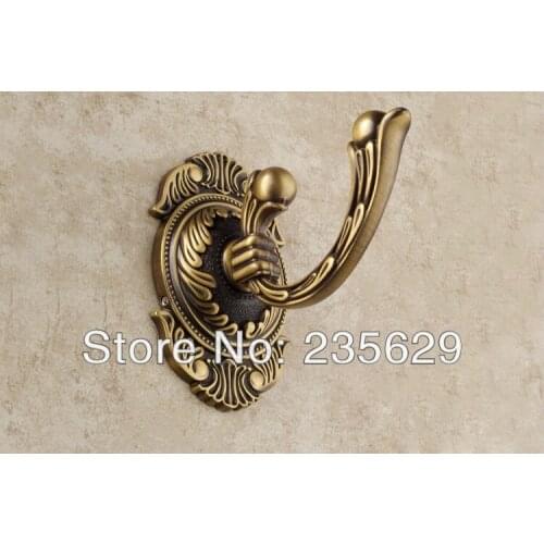 Free Shipping,Copper/ brass bathroom clothes hook fashion coat hooks solid single hook antique bathroom hardware,anti-rust hook