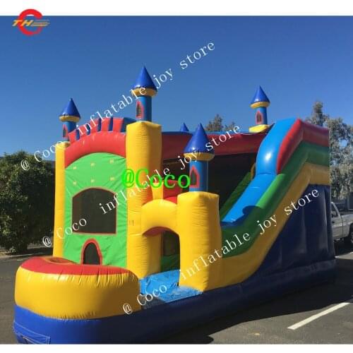 Free ship to sea port,outdoor Air Bouncer Kids Jumping Trampoline Inflatable Bouncy Castles with Slide,jumper castle moonwalk
