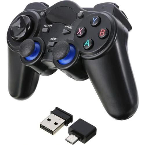 2.4G Wireless Controller Gamepad For Android Tablet Phone PC Smart TV Box Gaming Joystick Joypad With Micro USB OTG Converter