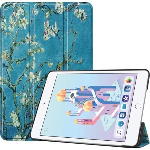 Case for iPad Mini 5 Colorful Magnetic Auto Wake Up Sleep Flip Litchi PU Leather Case Cover With Smart Stand Holder Protective