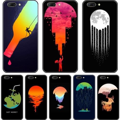 Black Art Star Moon Phone Case Silicone For One Plus 7 7 Pro 6 6T 5 5T 3 3T Soft Back Cover For OnePlus 3 3T 5 5T 6 6T 7 7 Pro