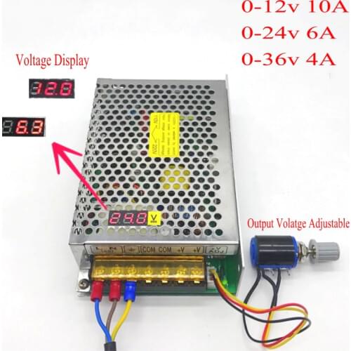 Digital display AC 220v 110v to DC 12V 24V 36V 150W Adjustable Voltage Regulated Transformer Switching Power Supply LED Driver