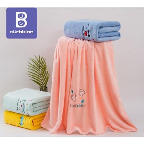 Curbblan Cute Embroidery Bath Towel Large Soft Bathroom Towels Comfortable Highly Absorbent Towels For Home 4 Colors 100*120cm