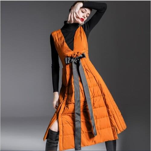 Europe Style 2020 Winter Jacket Women Ultra Light 90% White Duck Down Coat white Female Loose orange Parka Feather Down Coats