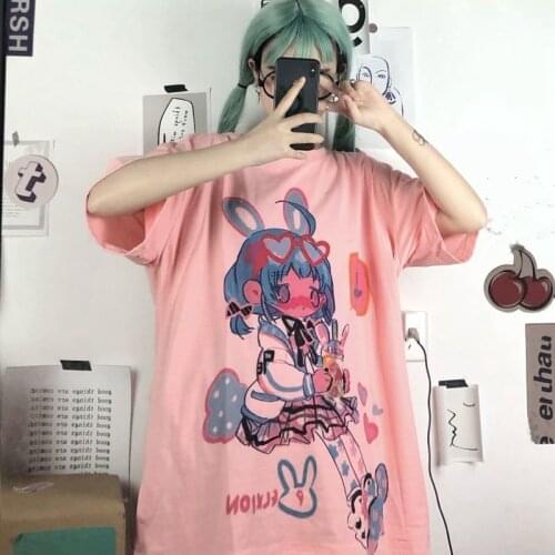 Harajuku Shirt Graffiti Printed Tshirt Women Clothing Korean Oversized T Shirt Short Sleeve Summer 2021 Couple Graphic T Shirts