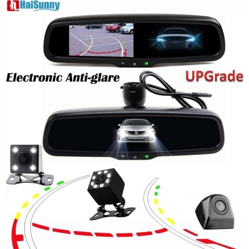 HaiSunny Dynamic Trajectory Tracks Rear View Camera With 4.3 Inch HD 800*480 Auto Dimming Rearview Mirror Monitor