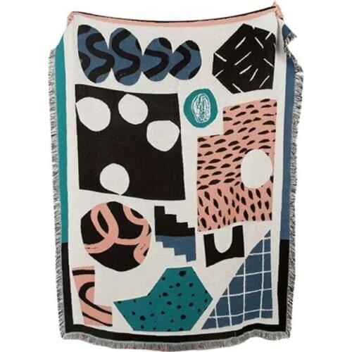 Nordic Style Literature And Art Rainbow Leisure Blanket Tapestry Art Blanket Abstract Notes European And American Creative Blank