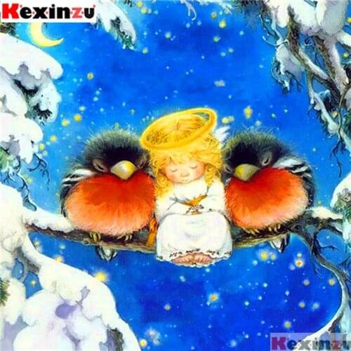Kexinzu Full Square 5D DIY Diamond Painting"Angel bird"3D Embroidery Cross Stitch Rhinestone Mosaic Home Decor Gift Xy@25543