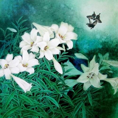 Chinese Watercolor Painting Flower White Wall Art Picture HD Print on Canvas Home Decor Living room